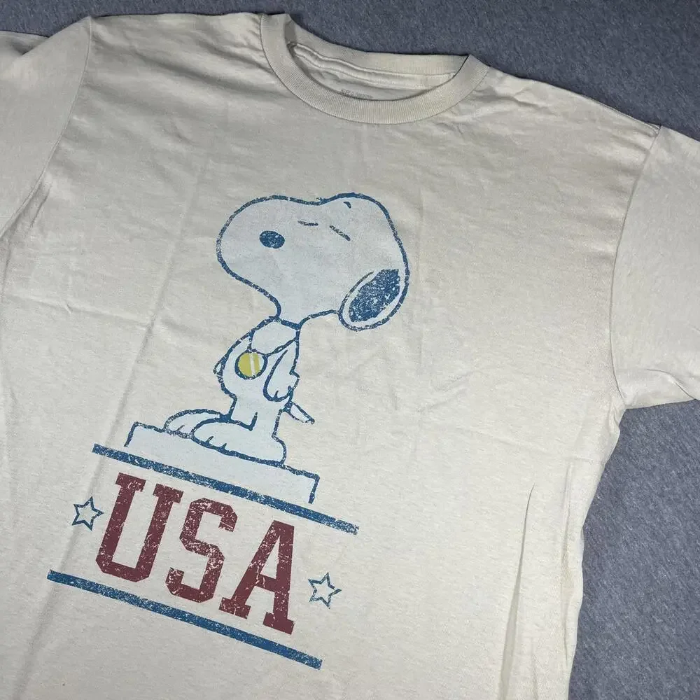 RSQ Peanuts Snoopy Charlie Brown Youth XL USA Graphic T-Shirt